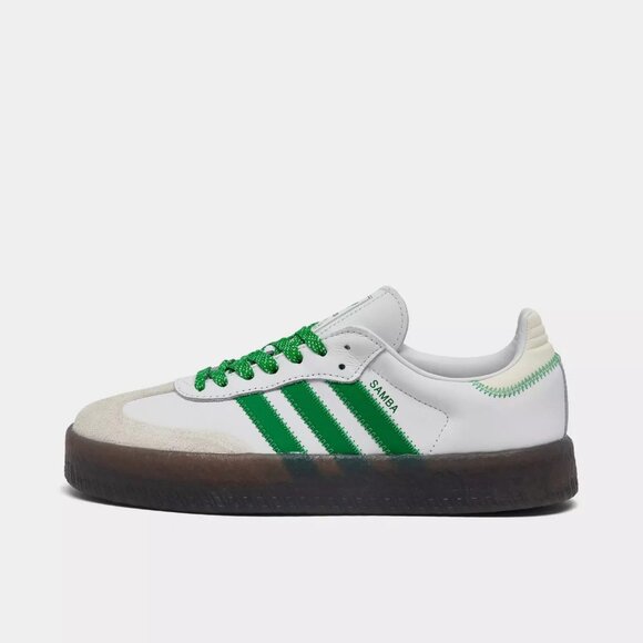 Adidas Originals Samba Women's Size 7 White Green Casual Shoes - Picture 1 of 6